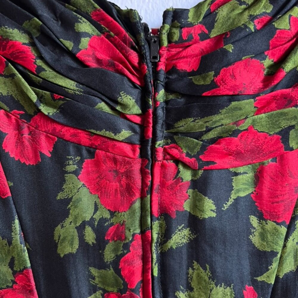 Vintage Red Floral Dress - Picture 5 of 8